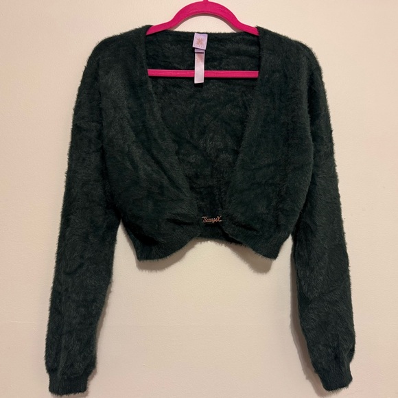Savage x Fenty Botanical Green Fluff It Up Crop Top Fuzzy Bolero Sweater Sz. 1X - Picture 3 of 8